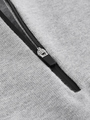 Grey 100% Cotton Knitted Quarter Zip Polo Shirt (3-16yrs) - Image 3 of 4