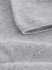 Grey 100% Cotton Knitted Quarter Zip Polo Shirt (3-16yrs) - Image 4 of 4