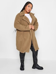 Yours Curve Browm/khaki Faux Fur Coat - Image 1 of 5