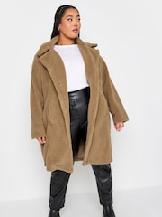 Yours Curve Browm/khaki Faux Fur Coat - Image 2 of 5
