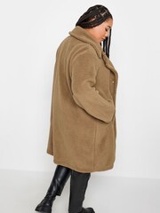Yours Curve Browm/khaki Faux Fur Coat - Image 3 of 5