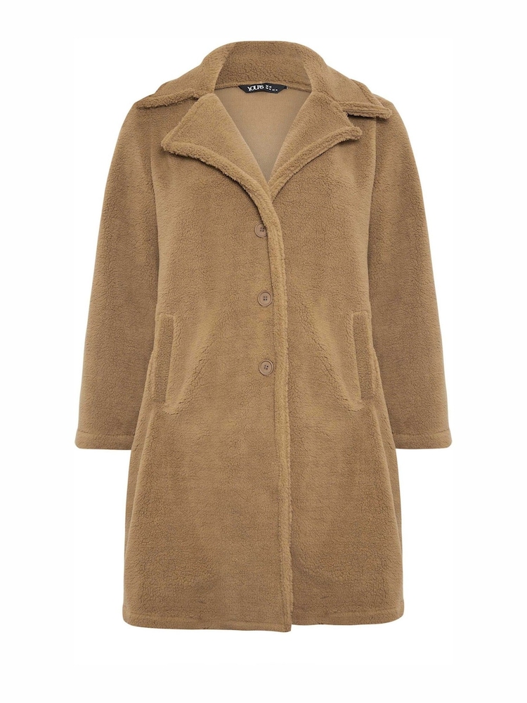Yours Curve Browm/khaki Faux Fur Coat - Image 5 of 5