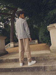 Grey Long Sleeve Quarter Zip Polo Shirt (3-16yrs) - Image 3 of 8