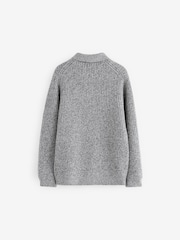 Grey Long Sleeve Quarter Zip Polo Shirt (3-16yrs) - Image 7 of 8