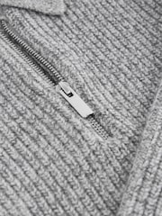 Grey Long Sleeve Quarter Zip Polo Shirt (3-16yrs) - Image 8 of 8