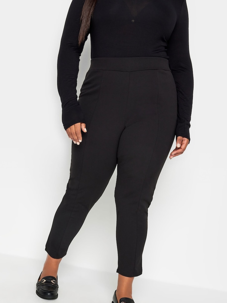 Yours Curve Black Stretch Tapered Trousers - Image 1 of 7