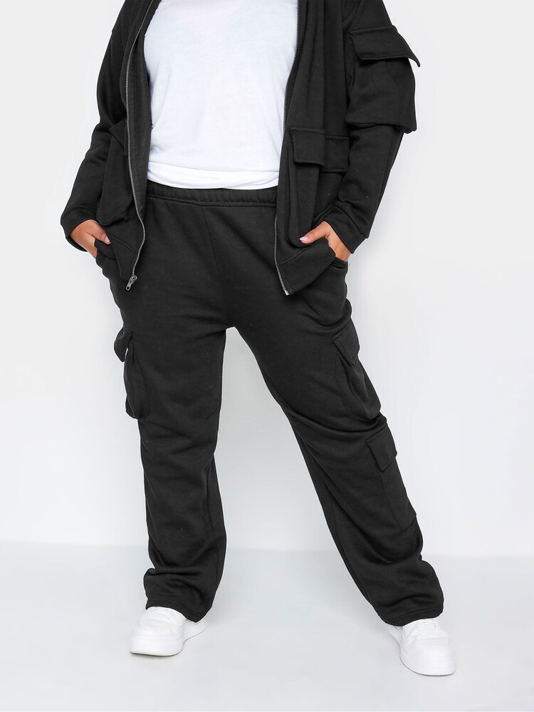 Schwarz - Yours Curve Straight-Leg-Jogginghose mit mehreren Taschen - Bild 1 von 3 Schwarz - Yours Curve Straight-Leg-Jogginghose mit mehreren Taschen - Bild 1 von 3