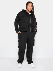 Schwarz - Yours Curve Straight-Leg-Jogginghose mit mehreren Taschen - Bild 3 von 3