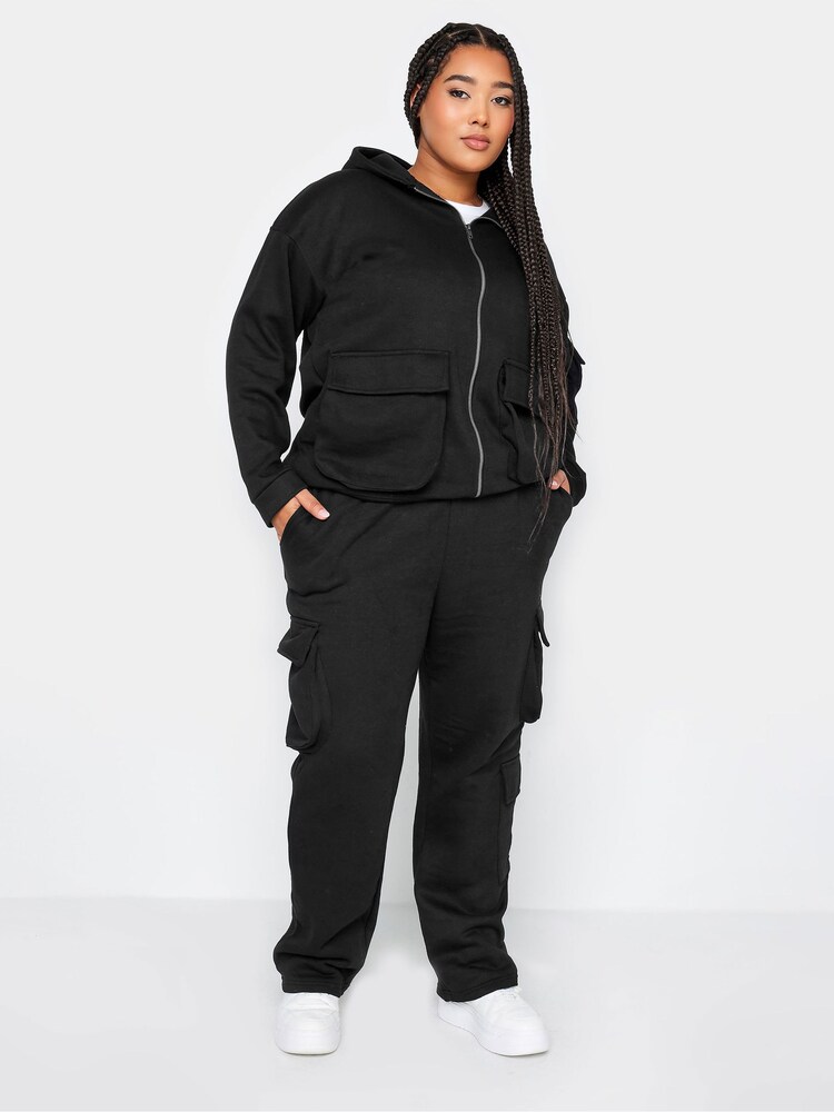 Schwarz - Yours Curve Straight-Leg-Jogginghose mit mehreren Taschen - Bild 3 von 3 Schwarz - Yours Curve Straight-Leg-Jogginghose mit mehreren Taschen - Bild 3 von 3