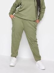 Grün - Yours Curve Gerippte Cargo-Jogginghose - Bild 1 von 4