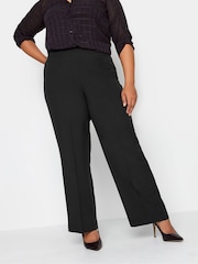 Yours Curve Black Elasticated Stretch Straight Leg Trousers - Image 4 of 6