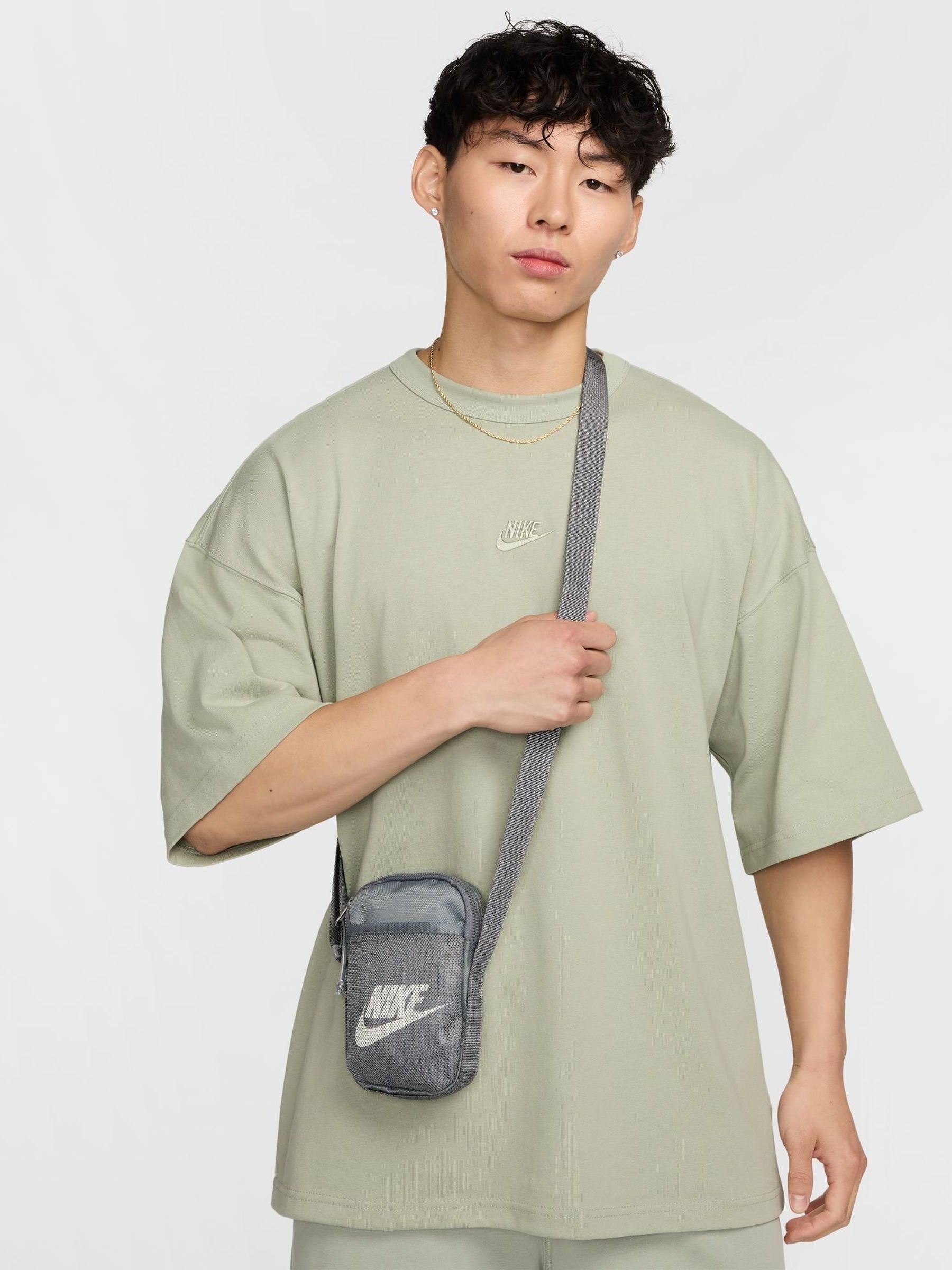 Nike gray × neon green sling bag Buy Nike Anthracite Sportswear Essentials Cross-Body Bag (1L) from