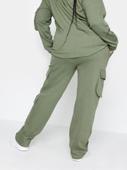 Grün - Yours Curve Straight-Leg-Jogginghose mit mehreren Taschen - Bild 3 von 4