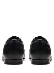 Clarks Black Extra Wide Fit (H) Leather Younger Girls Finja School Brogues - Image 7 of 8