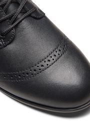 Clarks Black Extra Wide Fit (H) Leather Younger Girls Finja School Brogues - Image 8 of 8