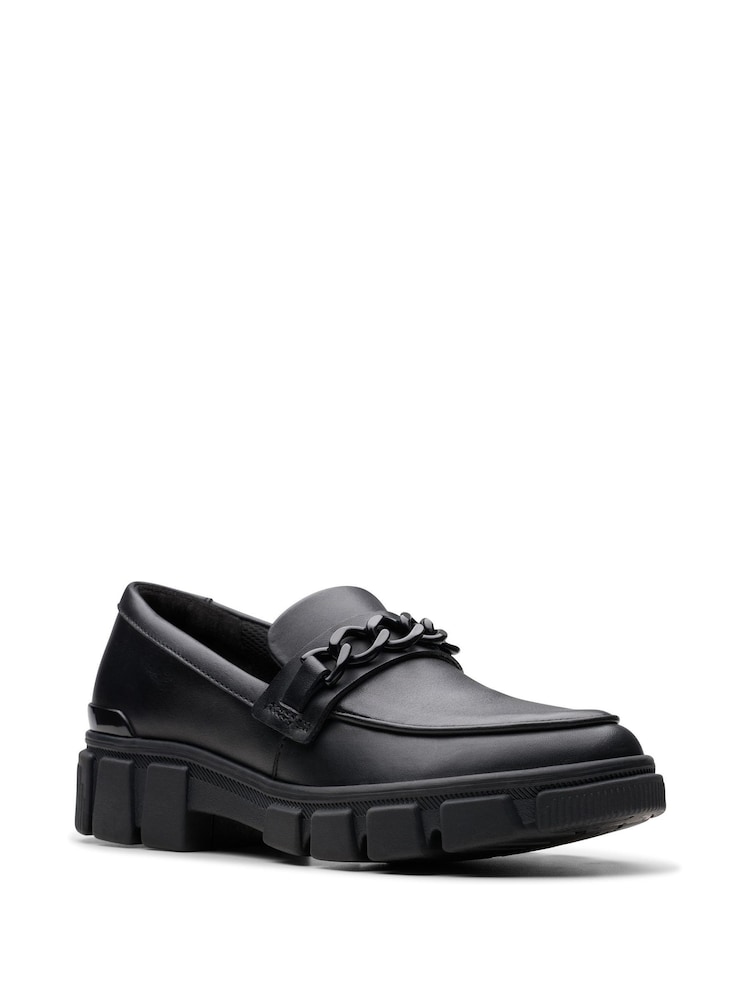 Clarks Black Leather Standard Fit (F) Leather Evyn Walk School Shoes - Image 3 of 7