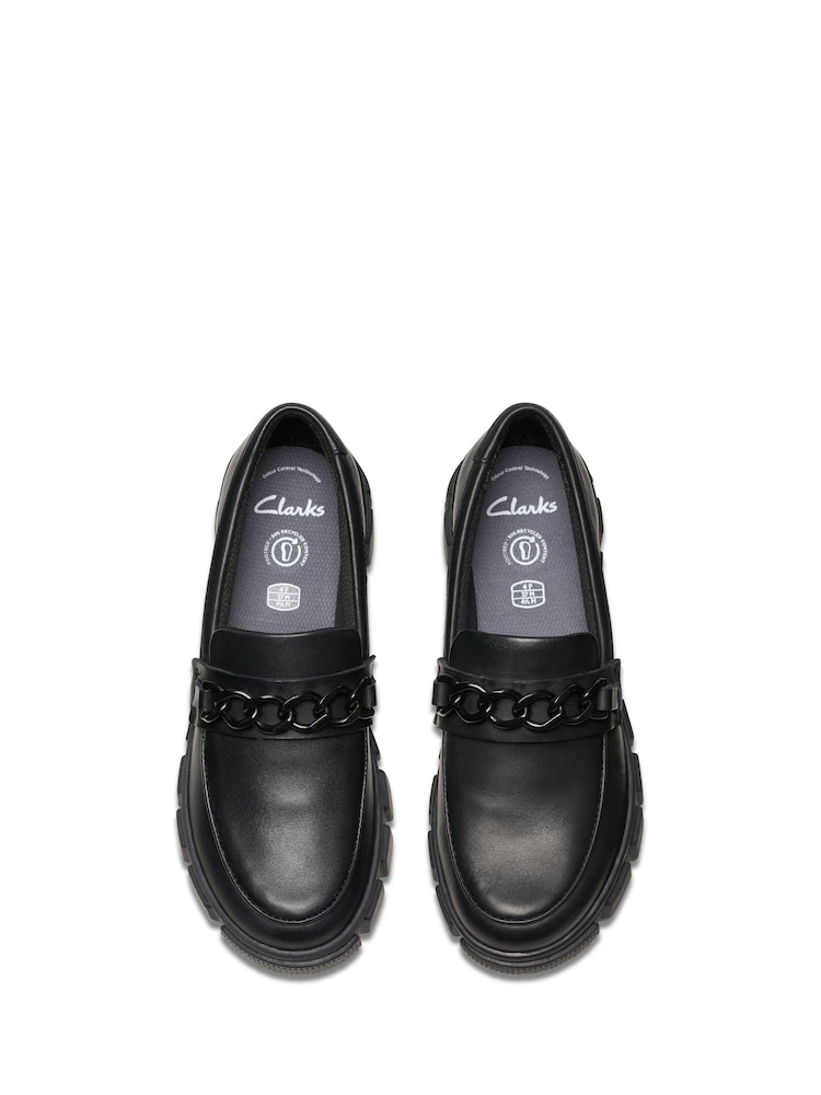 Clarks Black Leather Standard Fit (F) Leather Evyn Walk School Shoes - Image 5 of 7