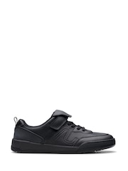 Clarks Black Standard Fit (F) Leather Laser Track Shoes - Image 1 of 8