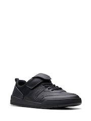 Clarks Black Standard Fit (F) Leather Laser Track Shoes - Image 4 of 8
