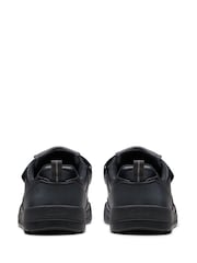 Clarks Black Standard Fit (F) Leather Laser Track Shoes - Image 5 of 8
