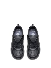 Clarks Black Standard Fit (F) Leather Laser Track Shoes - Image 6 of 8