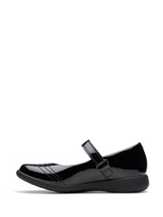 Clarks Black Standard Fit (F) Patent Etch Gem Shoes - Image 2 of 8