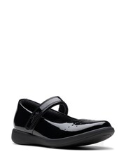Clarks Black Standard Fit (F) Patent Etch Gem Shoes - Image 3 of 8