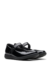 Clarks Black Standard Fit (F) Patent Etch Gem Shoes - Image 4 of 8
