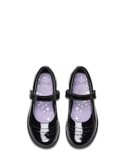 Clarks Black Standard Fit (F) Patent Etch Gem Shoes - Image 6 of 8