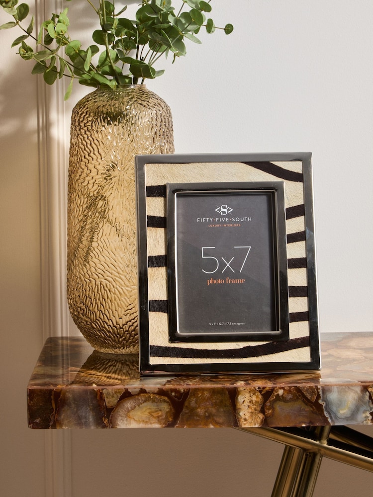 Interiors by Premier Black White Kensington Townhouse Zebra Design Photo Frame - Image 1 of 5