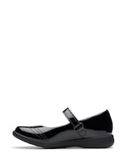 Clarks Black Wide Fit (G) Patent Etch Gem Shoes - Image 2 of 7