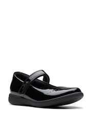 Clarks Black Wide Fit (G) Patent Etch Gem Shoes - Image 6 of 7