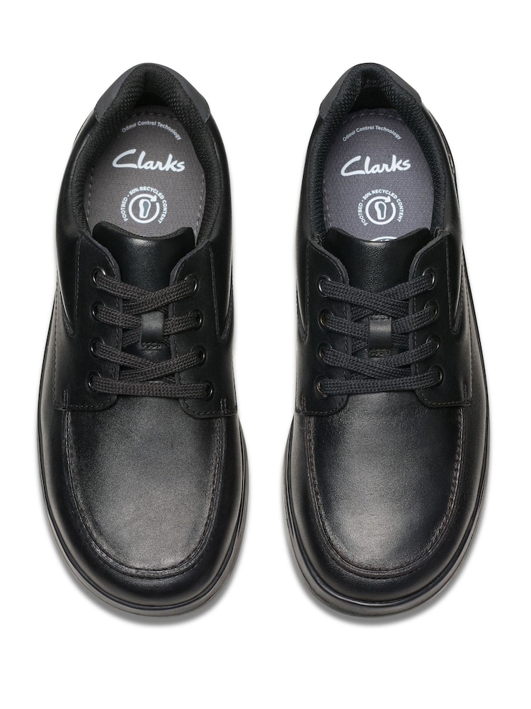 Clarks Black Standard Fit (F) Leather Keelan Flare Shoes - Image 6 of 7