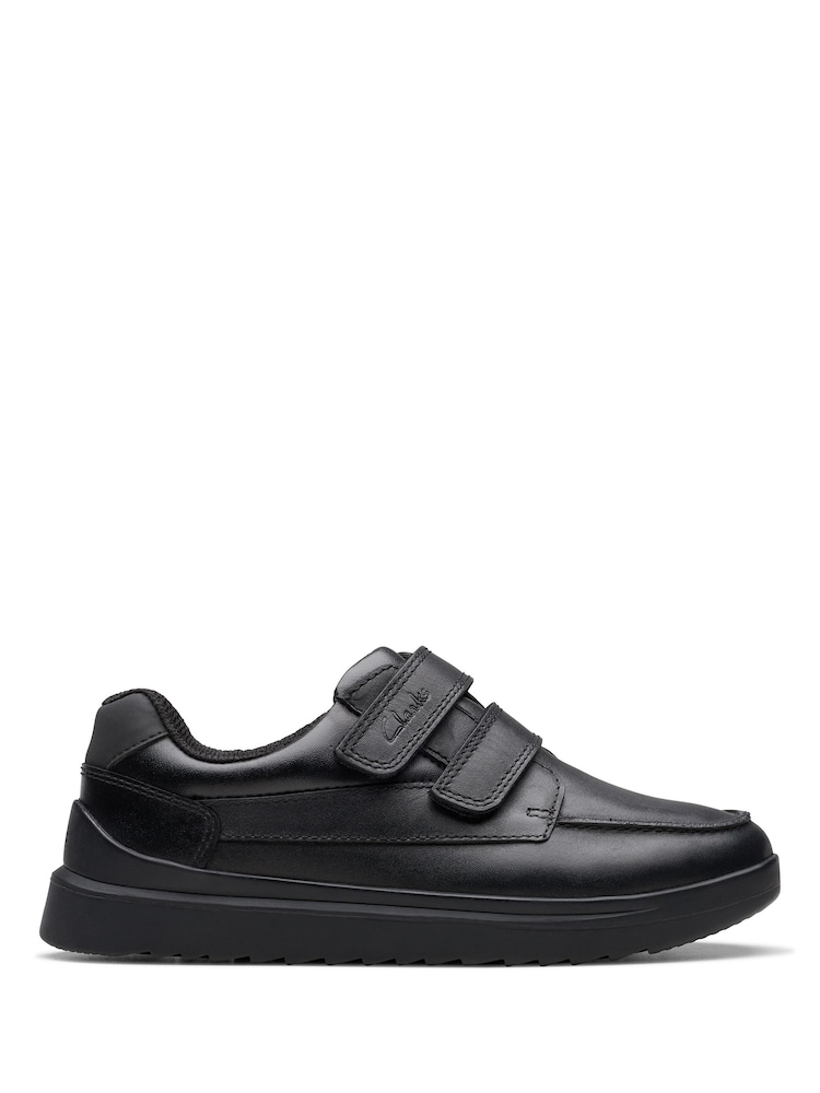 Clarks Black Wide Fit (G) Leather Keelan Flare Shoes - Image 1 of 7