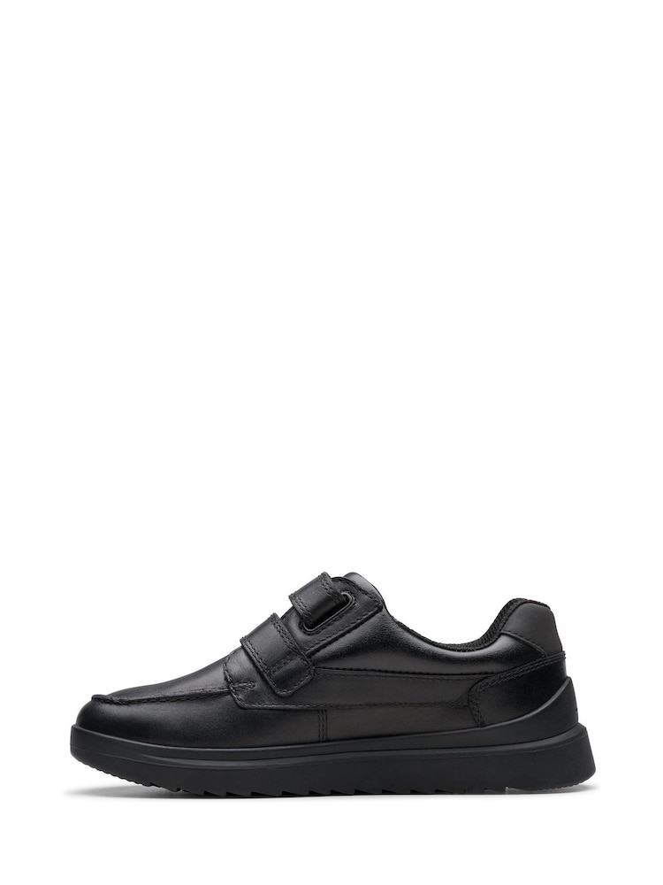 Clarks Black Wide Fit (G) Leather Keelan Flare Shoes - Image 2 of 7
