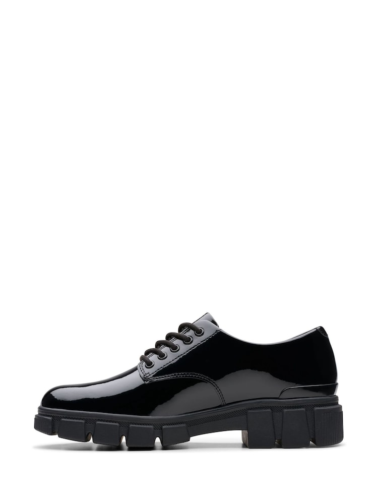 Clarks Black Standard Fit (F) Patent Evyn Lace Shoes - Image 2 of 7