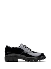 Clarks Black Wide Fit (G) Patent Evyn Lace Shoes - Image 1 of 7