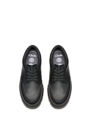 Clarks Black Standard Fit (F) Leather Lorcam Edge Shoes - Image 6 of 7