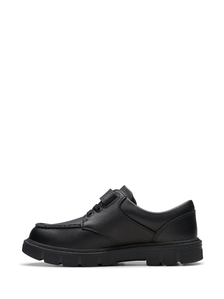 Clarks Black Extra Wide Fit (H) Leather Lorcam Edge Shoes - Image 2 of 7 Clarks Black Extra Wide Fit (H) Leather Lorcam Edge Shoes - Image 2 of 7
