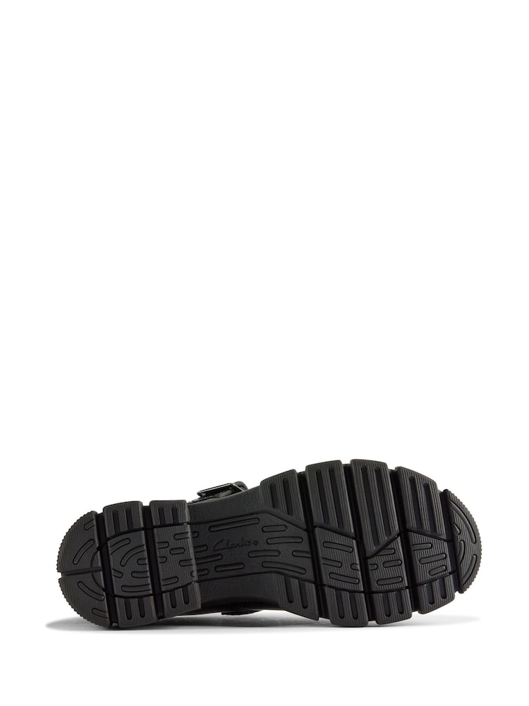 Clarks Black Wide Fit (G) Patent Evyn Bar Shoes - Image 7 of 7