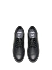 Clarks Black Standard Fit (F) Leather Older Girls Finja Brogues - Image 5 of 8