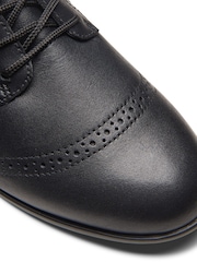 Clarks Black Standard Fit (F) Leather Older Girls Finja Brogues - Image 8 of 8