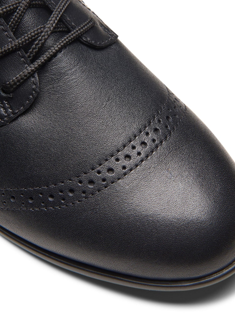 Clarks Black Standard Fit (F) Leather Older Girls Finja School Brogues - Image 8 of 8 Clarks Black Standard Fit (F) Leather Older Girls Finja School Brogues - Image 8 of 8