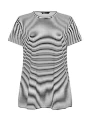 Yours Curve Black Stripe Swing T-Shirt - Image 6 of 6