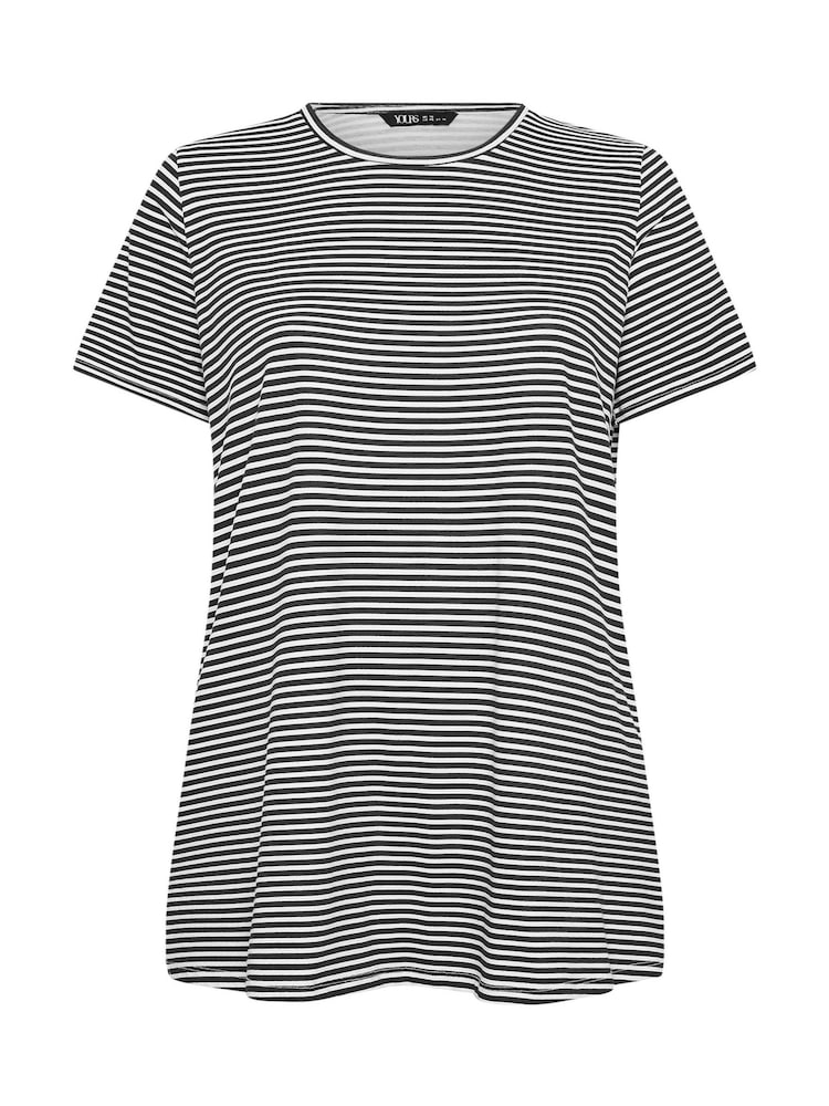 Yours Curve Black Stripe Swing T-Shirt - Image 6 of 6