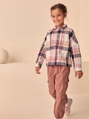 Pink 100% Cotton Check Cropped Shirt (3-16yrs) - Image 1 of 10