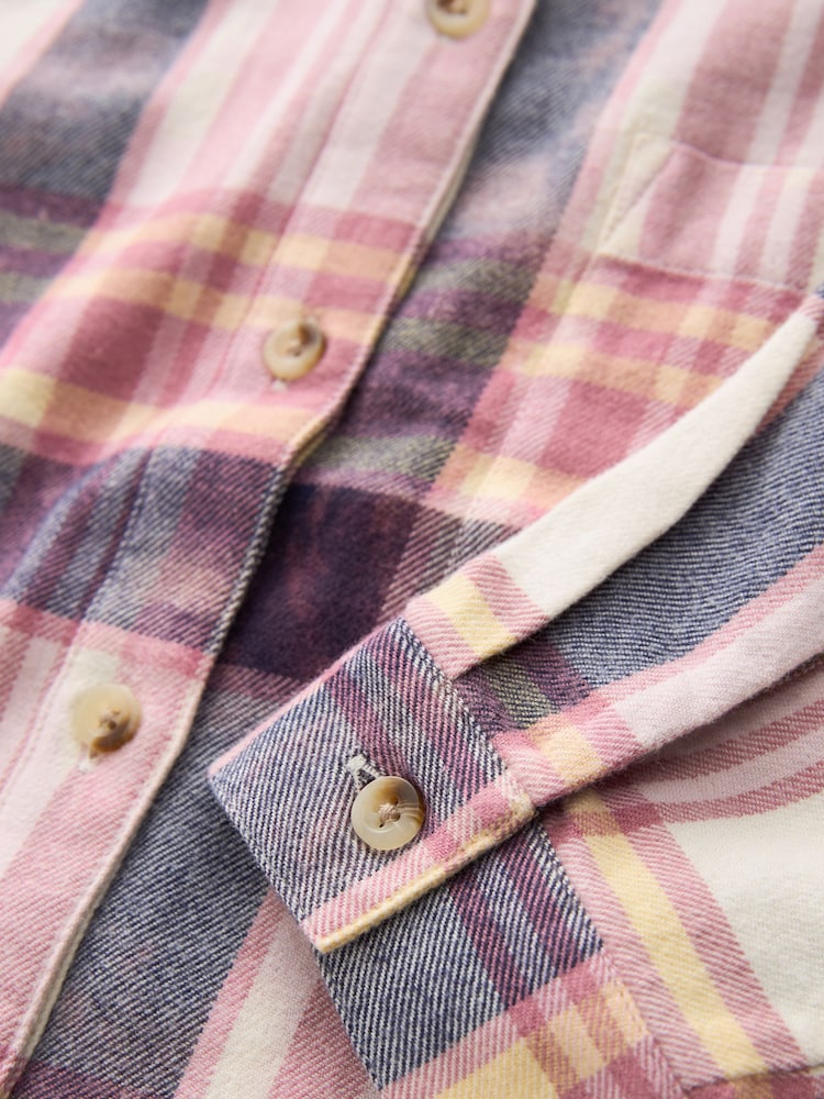 Pink 100% Cotton Check Cropped Shirt (3-16yrs) - Image 10 of 10