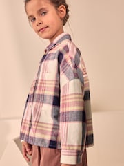 Pink 100% Cotton Check Cropped Shirt (3-16yrs) - Image 3 of 10