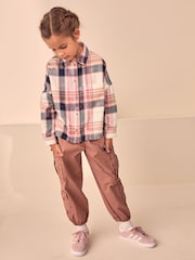 Pink 100% Cotton Check Cropped Shirt (3-16yrs) - Image 4 of 10