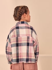 Pink 100% Cotton Check Cropped Shirt (3-16yrs) - Image 5 of 10